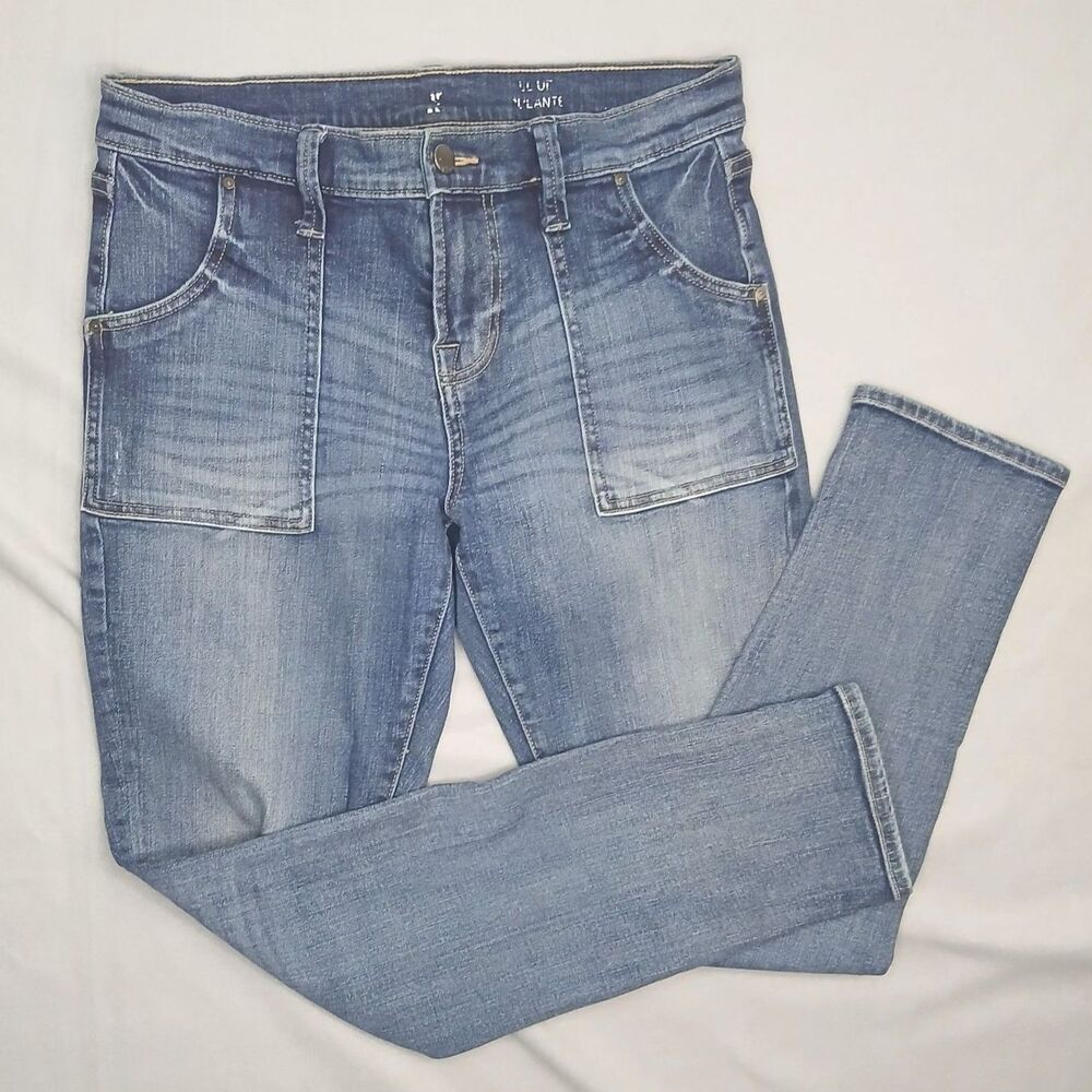 Gap Patch Pocket Skinny Jeans Mid Rise Cropped Denim Pants Retro Womens 6/28R